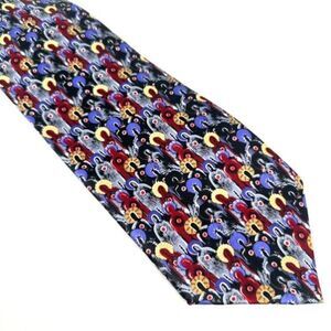 Vintage Carlos Santana Mens Silk Live from the Heart Necktie Multicolor One Size